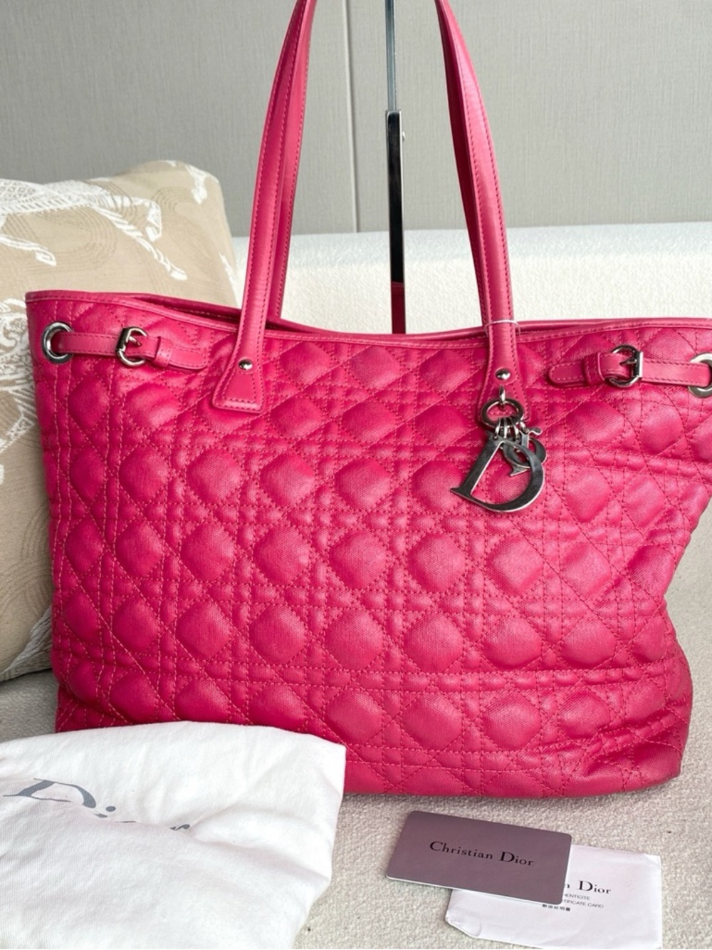 Dior | Lady Dior Tote Bright Pink | Very Good Condition